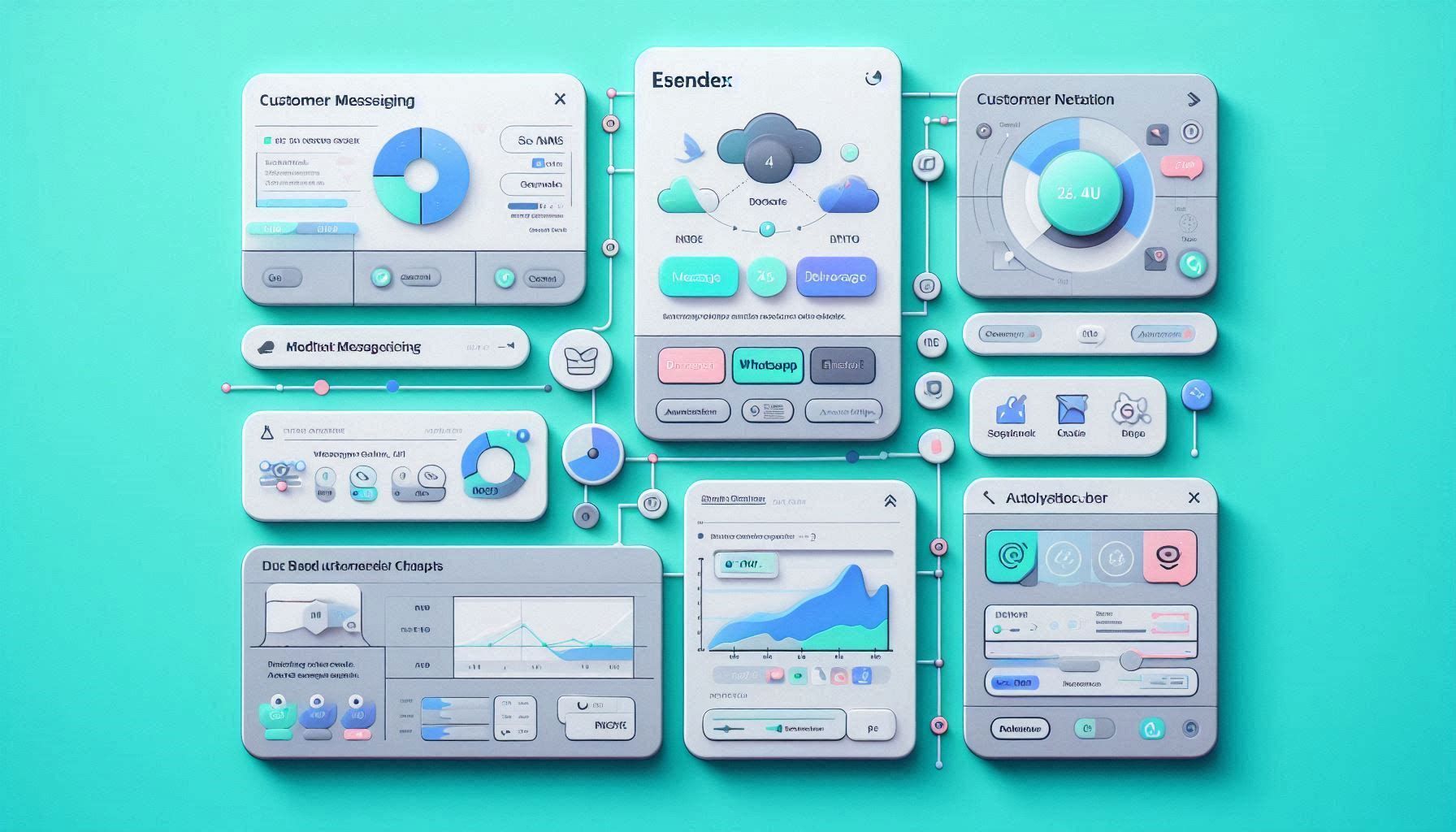 Esendex-Dashboard mit automatisierten SMS-Kampagnen, Kundenkommunikations-Workflows, Analysen und Messaging-APIs.