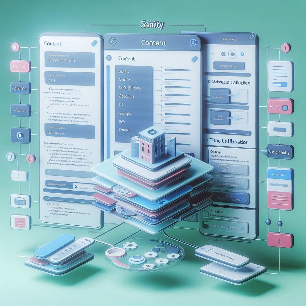 Sanity Studio interface showing structured content editing, real-time collaboration, and customizable workflows.