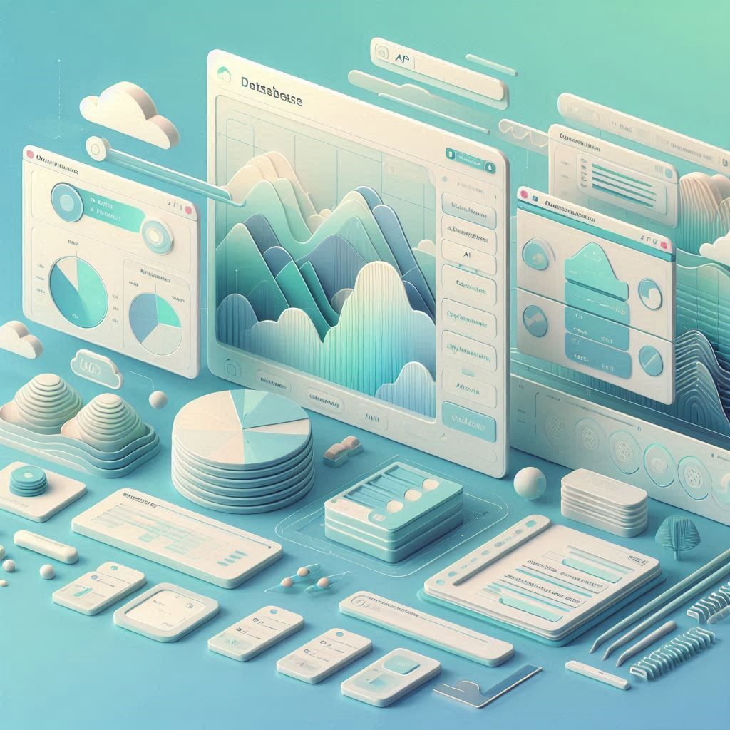 Supabase dashboard showing database tables, API generation, authentication settings, and real-time data workflows.