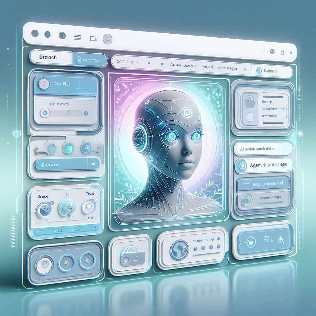 Tabbit 界面显示 AI 聊天边栏、上下文浏览以及跨多个标签页的自动化智能体工作流。