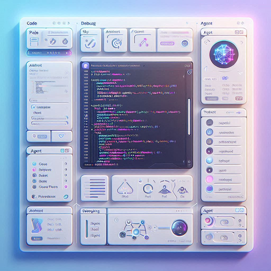 Trae interface showing AI coding assistant, project files, code editor, and agent workflow panels.