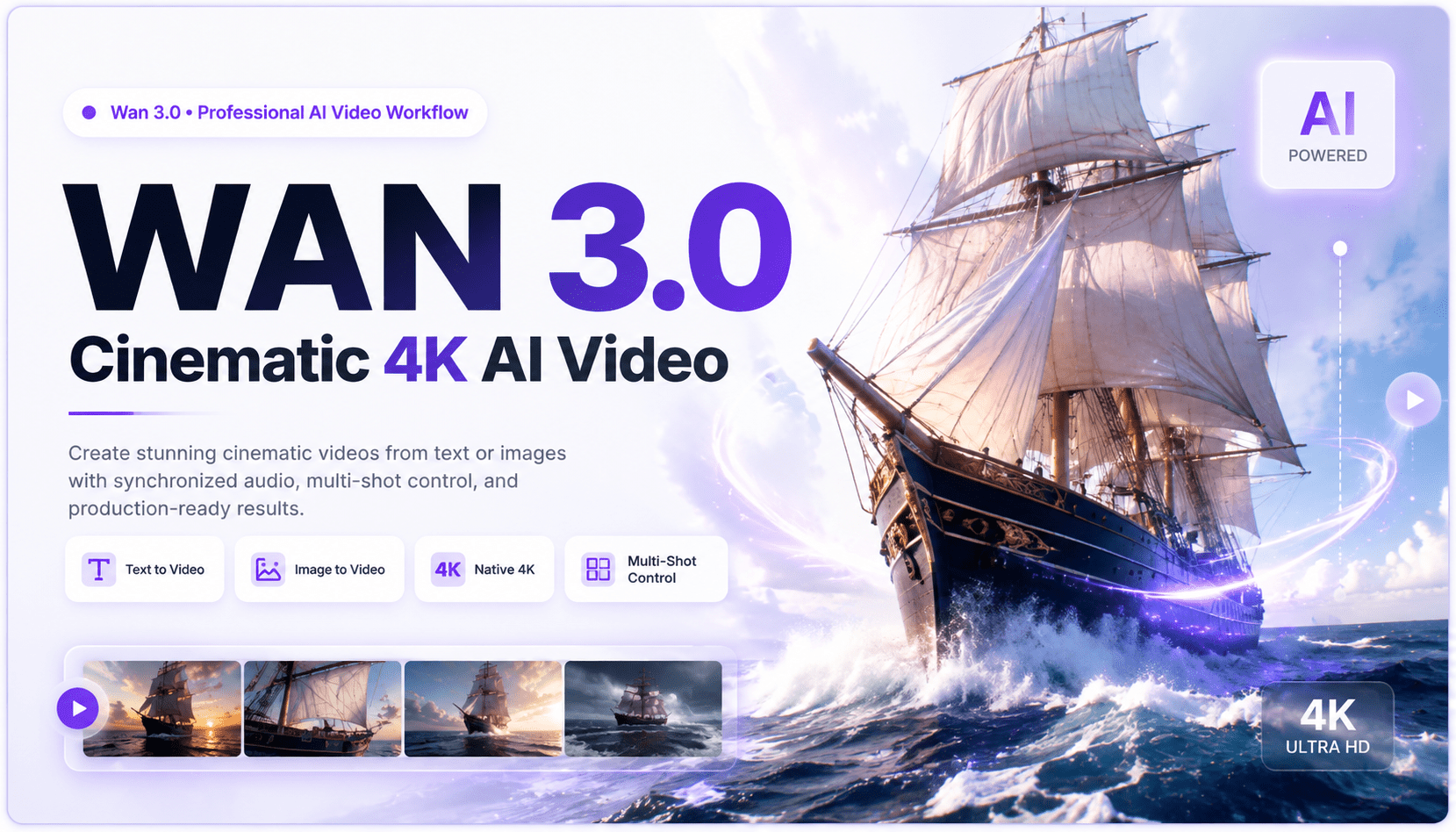 Wan 3.0: 4K Cinematic AI Video Generator with Multi-Shot Control