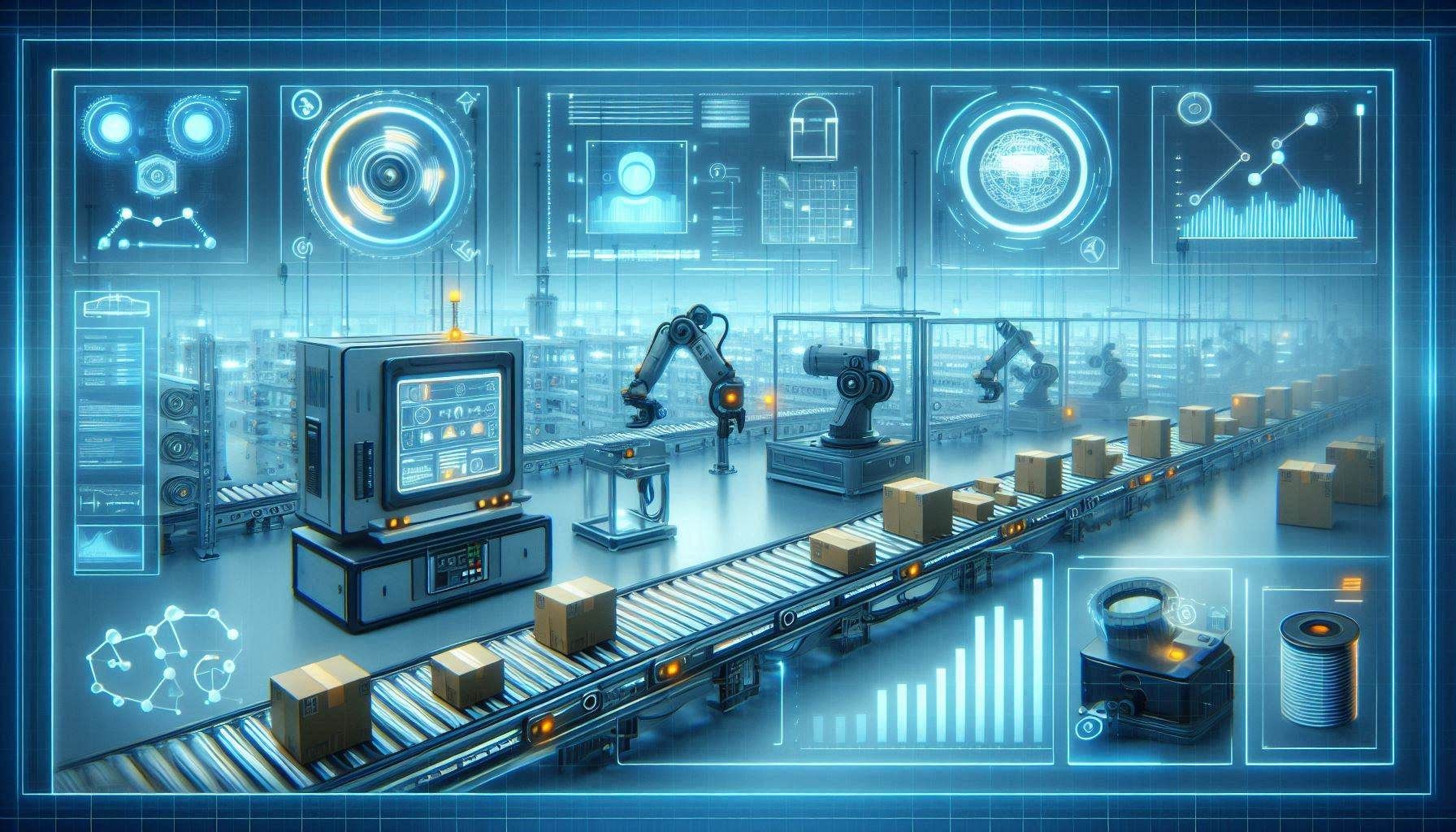 Cognex industrial AI vision dashboard showing machine vision inspection, smart cameras, barcode readers, defect detection, OCR, 3D measurement, robot guidance, and production line quality control.