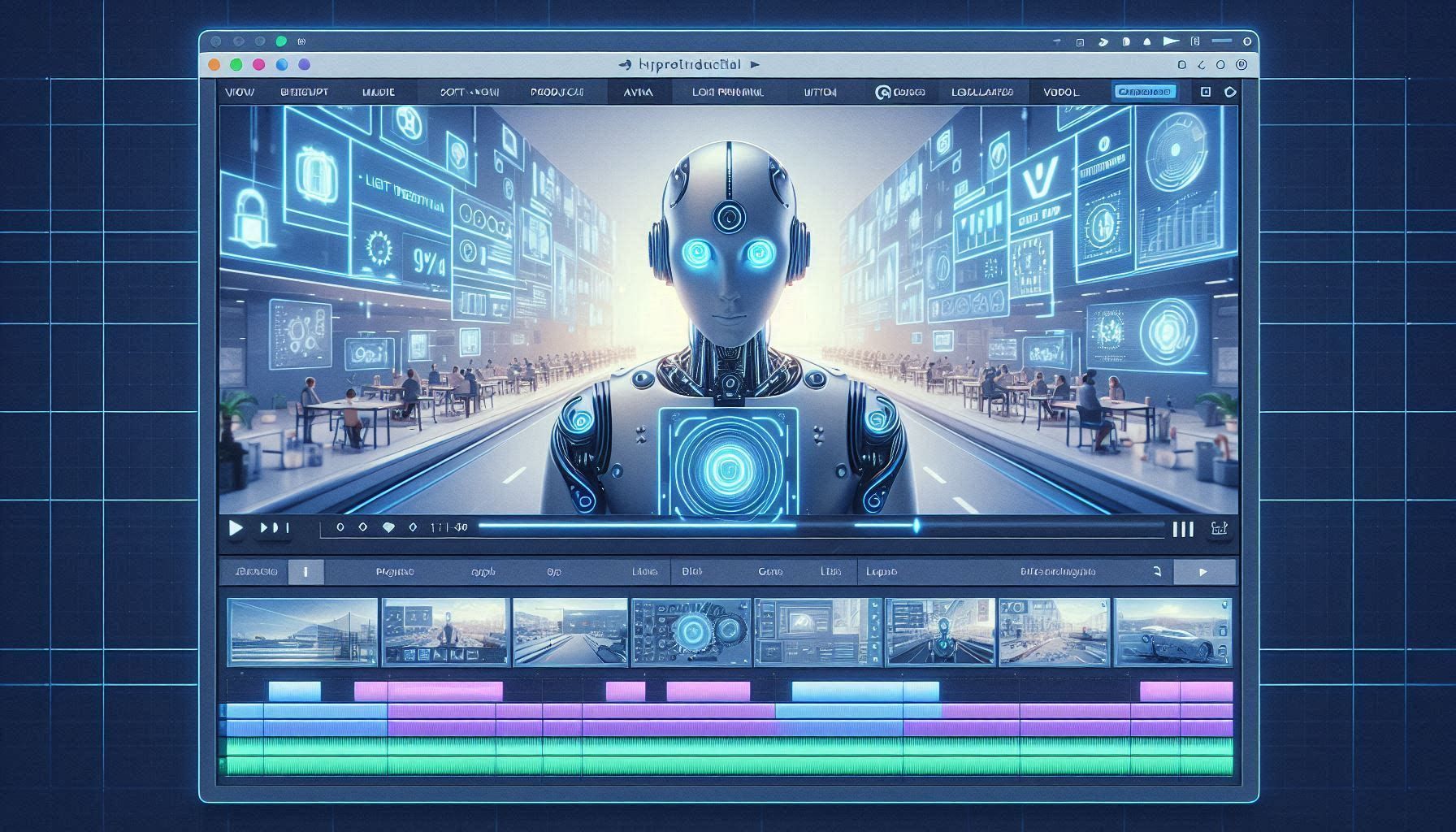 HyperFrames interface showing HTML video composition code, AI agent workflow, website capture, storyboard, voiceover, animation timeline, preview window, reusable components, and MP4 rendering pipeline.